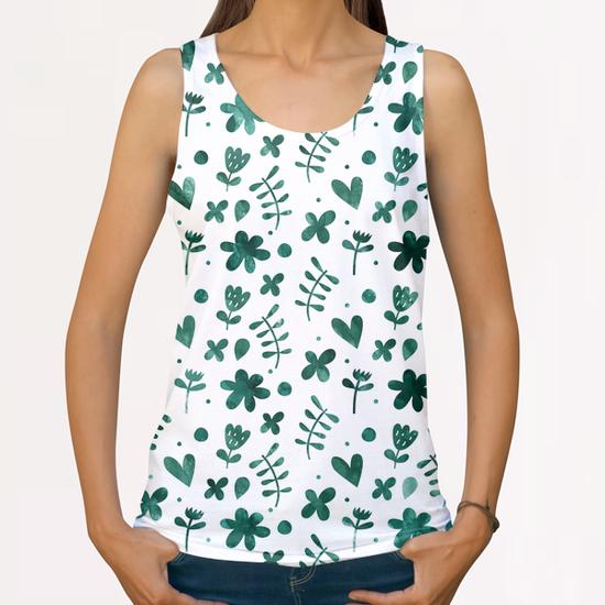 LOVELY FLORAL PATTERN #8 All Over Print Tanks by Amir Faysal