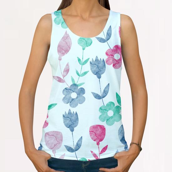 LOVELY FLORAL PATTERN X 0.5 All Over Print Tanks by Amir Faysal