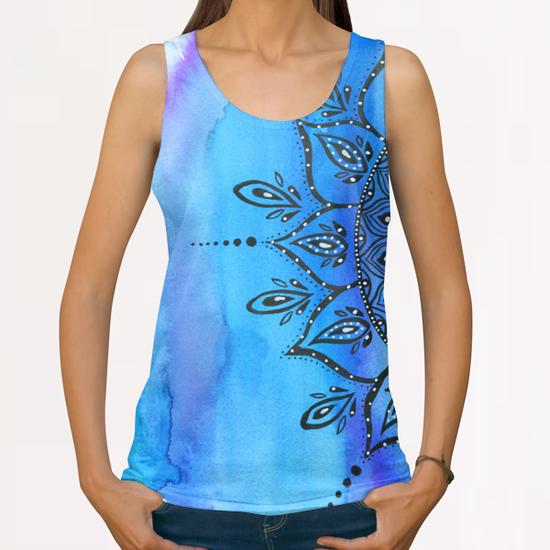 Blue Mandala All Over Print Tanks by Li Zamperini