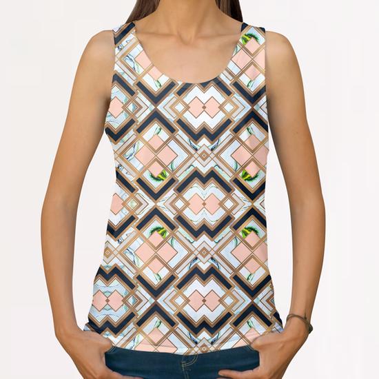 Art deco geometric pattern All Over Print Tanks by mmartabc