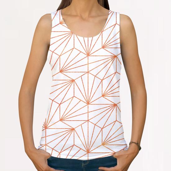 Rose Gold & White All Over Print Tanks by Uma Gokhale