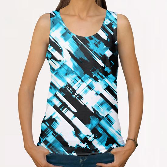 Hot blue and black digital art G253 All Over Print Tanks by MedusArt