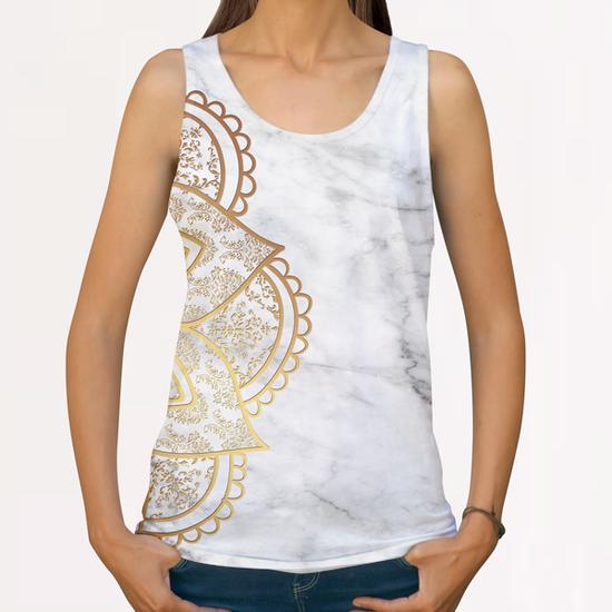 Mandala - Gold & Marble All Over Print Tanks by Alexandre Ibáñez