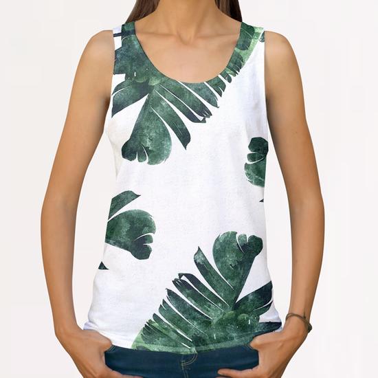 Banana Leaf Watercolor All Over Print Tanks by Uma Gokhale