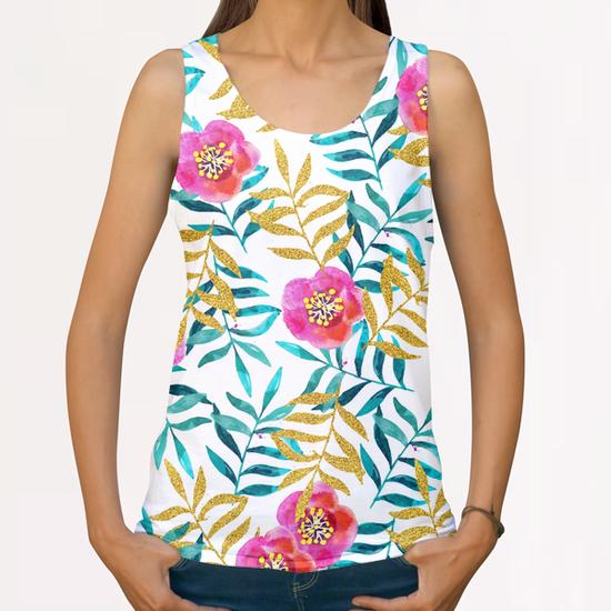 Floral Sweetness All Over Print Tanks by Uma Gokhale