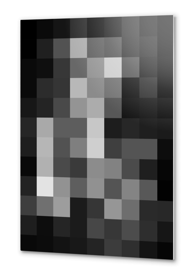 graphic design pixel geometric square pattern abstract background in black and white Metal prints by Timmy333