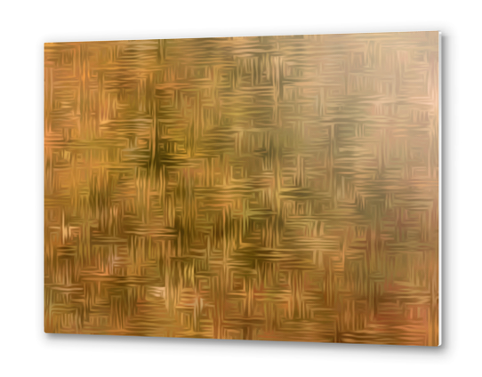 geometric shape pattern abstract background in brown Metal prints by Timmy333