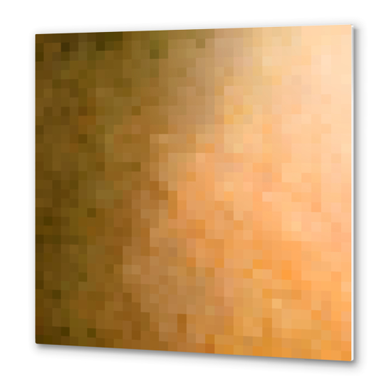 graphic design geometric pixel square pattern abstract background in brown Metal prints by Timmy333