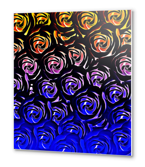 rose pattern texture abstract background in blue and red Metal prints by Timmy333