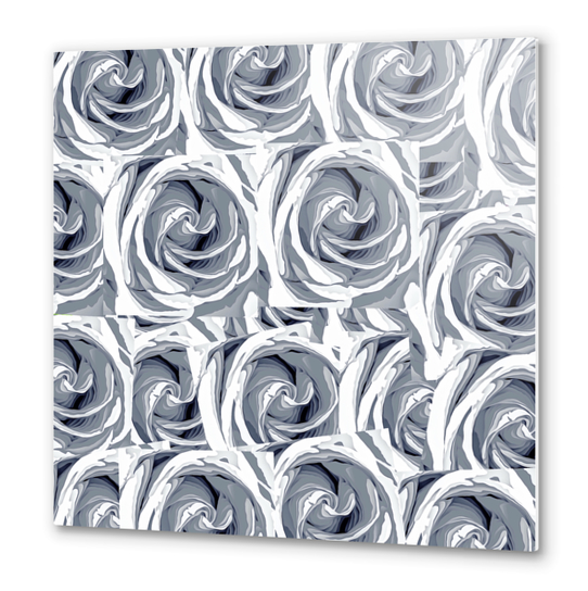 closeup white rose texture pattern abstract background Metal prints by Timmy333