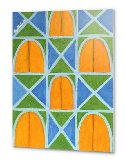 Lighted Arched Windows Pattern  Metal prints by Heidi Capitaine