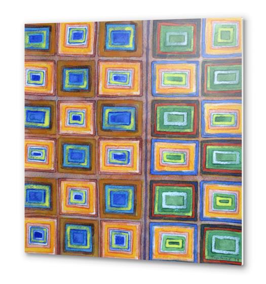 The two Sides of a Check Pattern  Metal prints by Heidi Capitaine