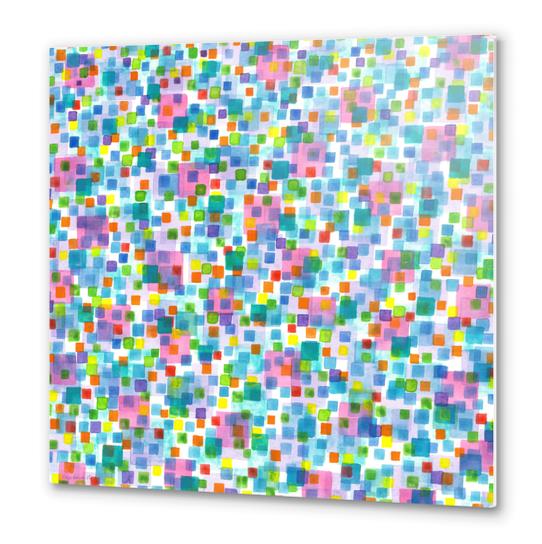 Pink beneath Square-Confetti  Metal prints by Heidi Capitaine