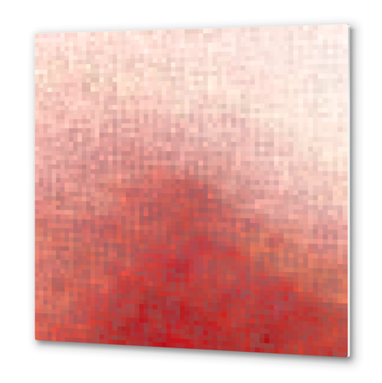 graphic design geometric pixel square pattern abstract in red Metal prints by Timmy333