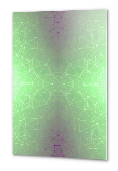 fractal graphic design geometric symmetry line pattern abstract background in green Metal prints by Timmy333