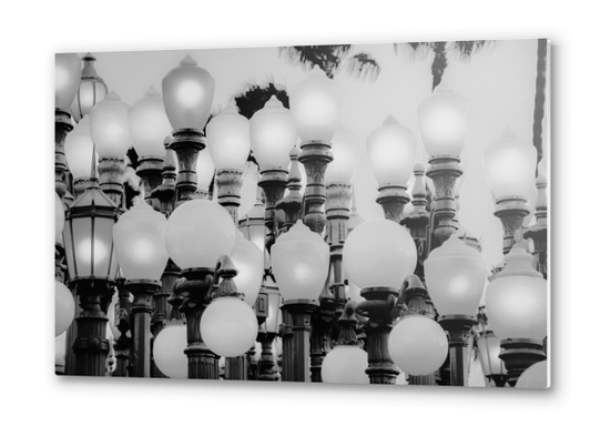 Urban Light at LACMA Los Angeles California USA in black and white Metal prints by Timmy333