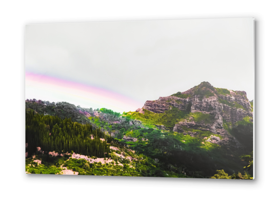 rainbow over the green tropical mountain at Kauai, Hawaii, USA Metal prints by Timmy333