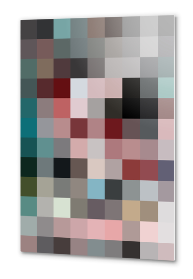 geometric pixel square pattern abstract background in red pink blue Metal prints by Timmy333