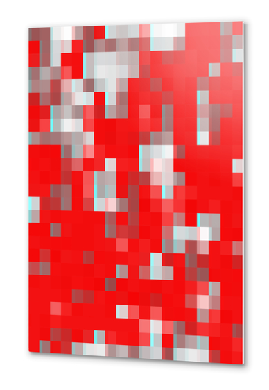 graphic design geometric pixel square pattern abstract background in red blue Metal prints by Timmy333