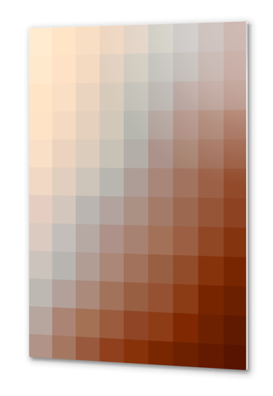 brown graphic design geometric pixel square pattern abstract background Metal prints by Timmy333