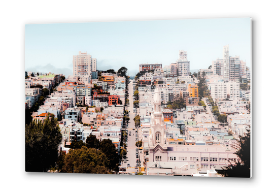 Road and building in the city at San Francisco California USA  Metal prints by Timmy333