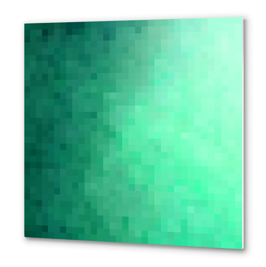 graphic design geometric pixel square pattern abstract background in green Metal prints by Timmy333