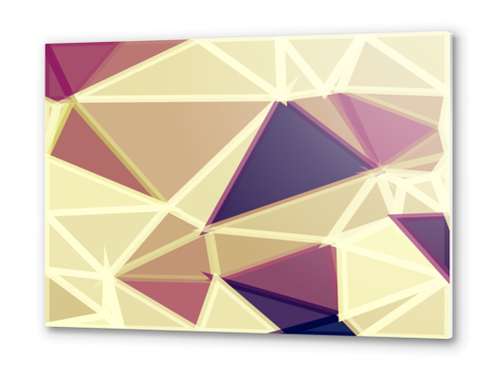 geometric triangle polygon pattern abstract in brown and red Metal prints by Timmy333