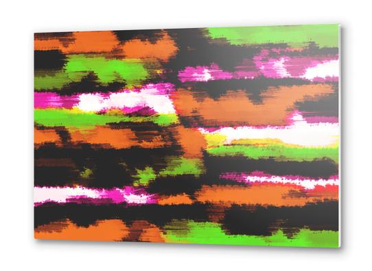 orange black pink green grunge painting texture abstract background Metal prints by Timmy333