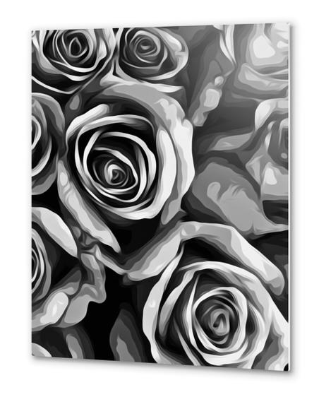 roses texture in black and white Metal prints by Timmy333