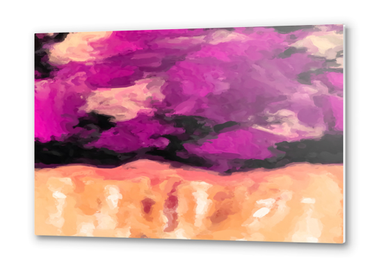 psychedelic splash painting abstract texture in pink purple black Metal prints by Timmy333