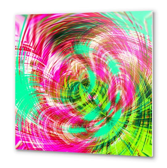 pink blue and green spiral pattern abstract background Metal prints by Timmy333