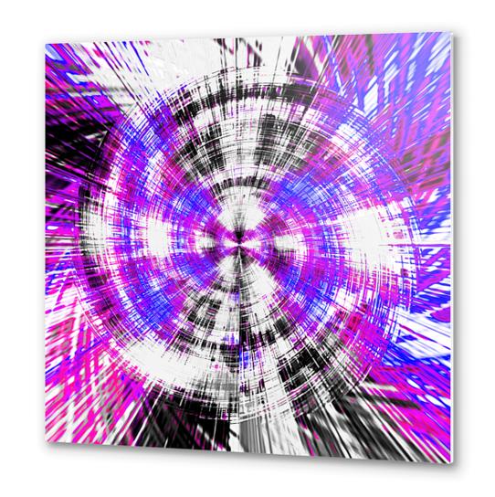 pink blue purple and black circle plaid pattern with white background Metal prints by Timmy333