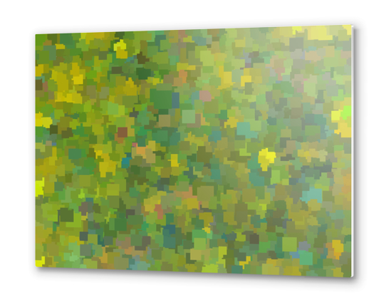 green and yellow square shape pattern abstract background Metal prints by Timmy333