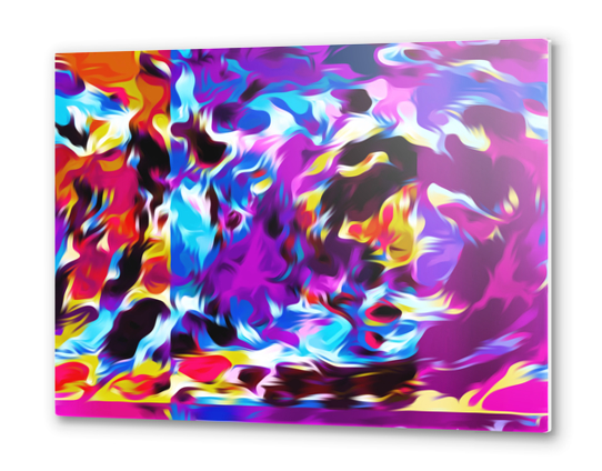 purple pink blue orange yellow and red spiral painting abstract background Metal prints by Timmy333