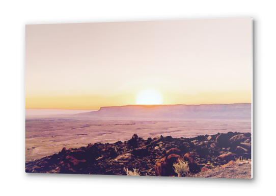 summer sunset over the mountain in the desert in Utah, USA Metal prints by Timmy333