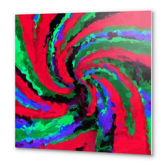 psychedelic graffiti splash painting abstract in red green blue Metal prints by Timmy333