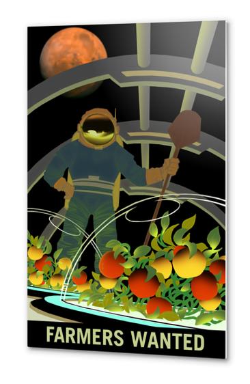 Farmers Wanted for Survival on Mars - NASA KSC Space Tourism Poster Metal prints by Space Travel