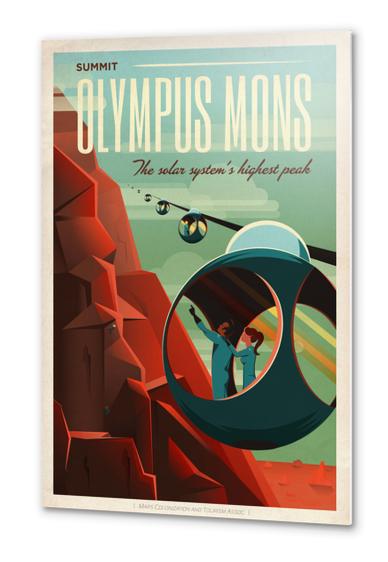 SpaceX Summit Olympus Mons - The Solar System's Highest Peak - SpaceX Mars Tourism Poster Metal prints by Space Travel