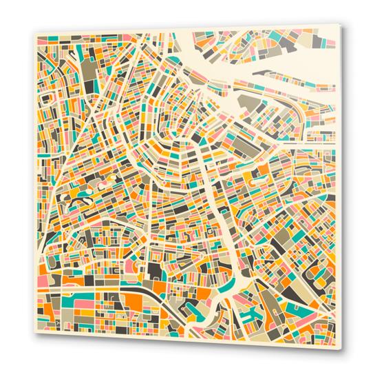 AMSTERDAM MAP 1 Metal prints by Jazzberry Blue