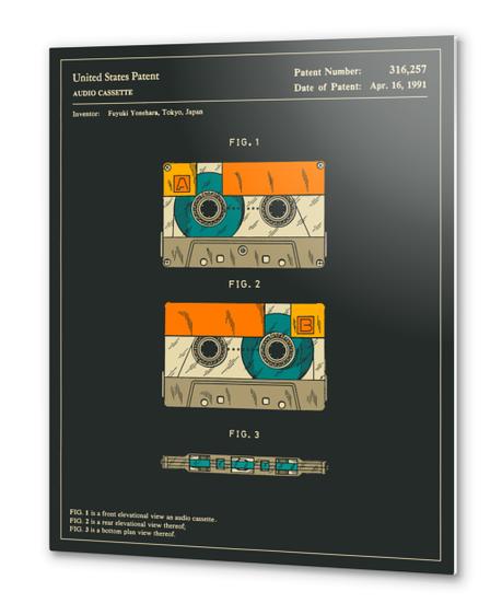 CASSETTE PATENT Metal prints by Jazzberry Blue