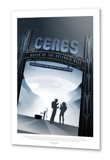 Ceres: Queen of the Astroid Belt - NASA JPL Space Tourism Poster Metal prints by Space Travel