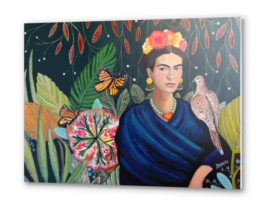 Frida et sa Nature Vivante Metal prints by Sylvie Demers