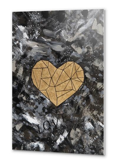 Golden Heart Metal prints by Nika_Akin