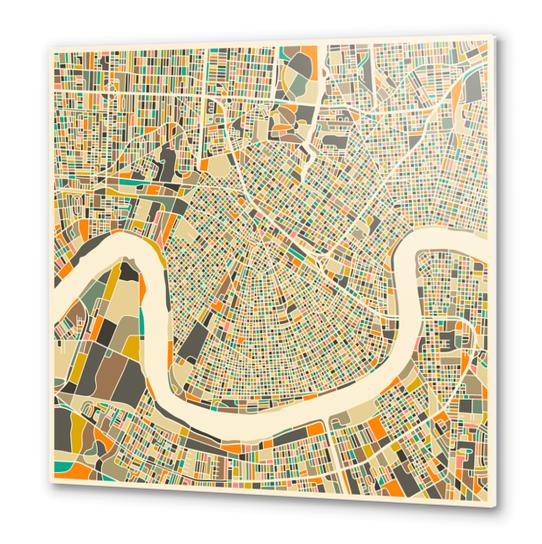 NEW ORLEANS MAP 1 Metal prints by Jazzberry Blue