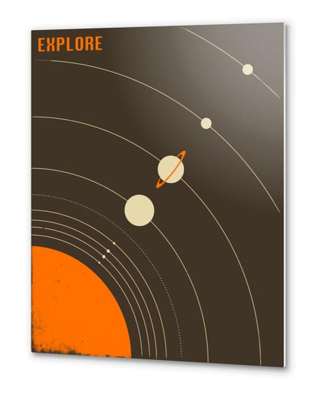 SOLAR SYSTEM - BROWN 2 Metal prints by Jazzberry Blue