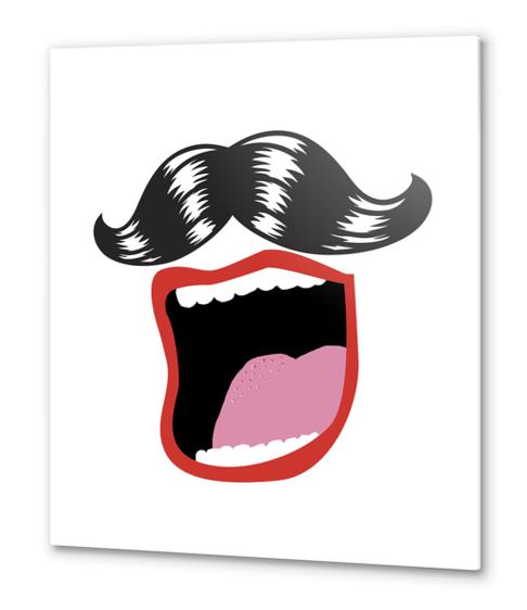 Moustache Mouth Metal prints by Alex Xela