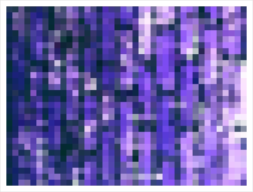 blue and purple geometric square pixel pattern abstract background Art Print by Timmy333