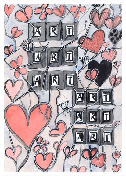 I Love Art  Art Print by Heidi Capitaine