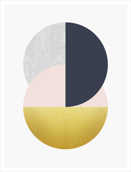 Golden and geometric art Art Print by Vitor Costa