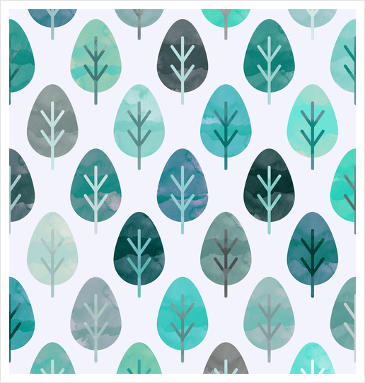 Watercolor Forest Pattern X 0.3 Art Print by Amir Faysal